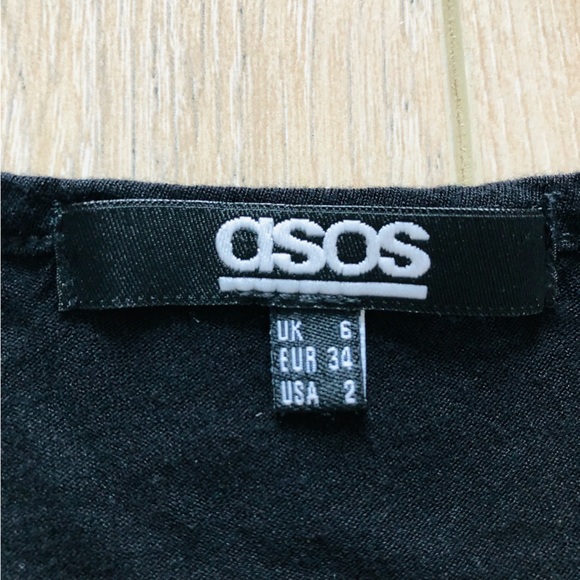 ASOS Black Puff Sleeve Twisted Dress - Picture 7 of 12